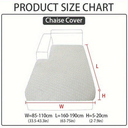 Jacquard Stretch Sofa Cover Non-Slip | Elastic Wear-Resistant Couch Slipcover, Polyester Jacquard Fabric, 1 to 4 Seat Sectional L-Shape, Armrest Backrest, Machine Washable