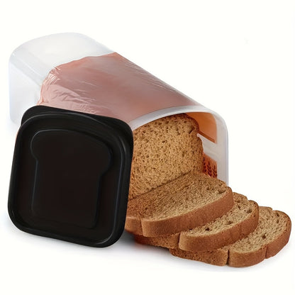 Leak Proof Plastic Food Storage Container with Flip Top Lid – Airtight Sealing Box for Bread, Toast, Fruits & Vegetables, Rectangle Kitchen Organizer