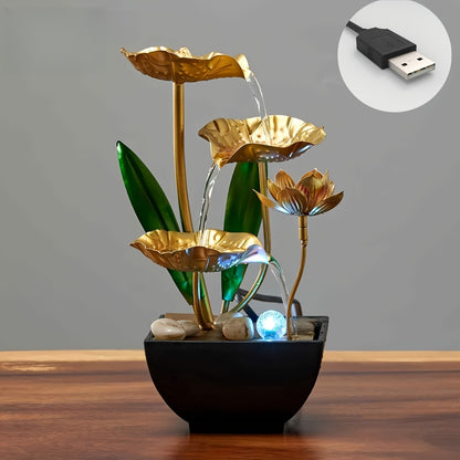 Indoor Tabletop Fountain Desktop Water Feature, Small Relaxing Flowing Water Fountain for Living Room, Bedroom, Office & Spa, Calming Zen Decor & Unique Housewarming Gift
