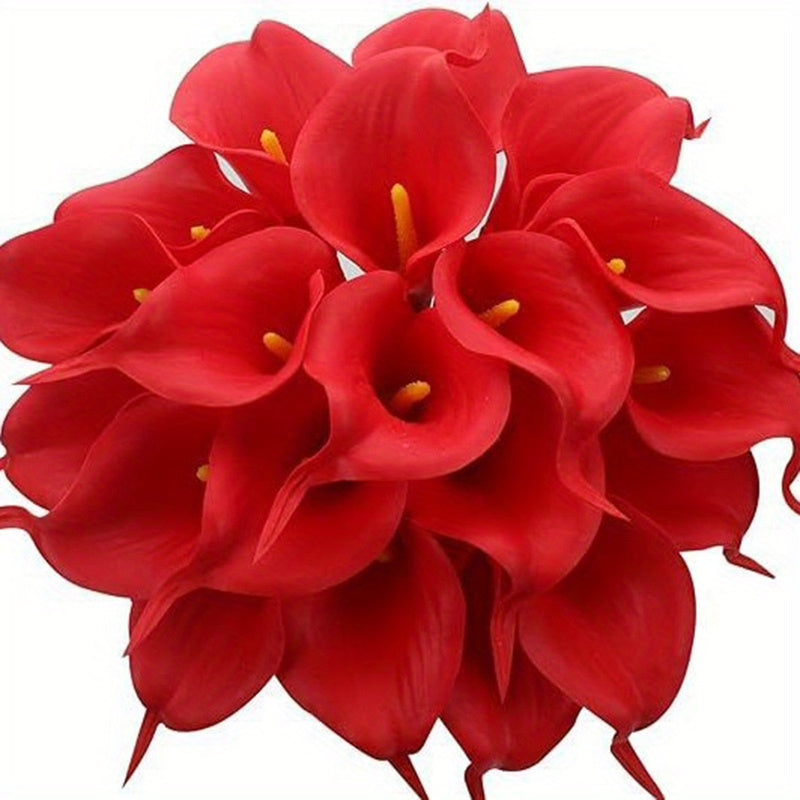 Eternal Lotus Flower Bouquet 20pcs – Horseshoe Lotus Artificial Flowers for Wedding Decoration, Home Floral Arrangements, Outdoor & Festival Decor – White, Black, Red & Orange (No Vase)