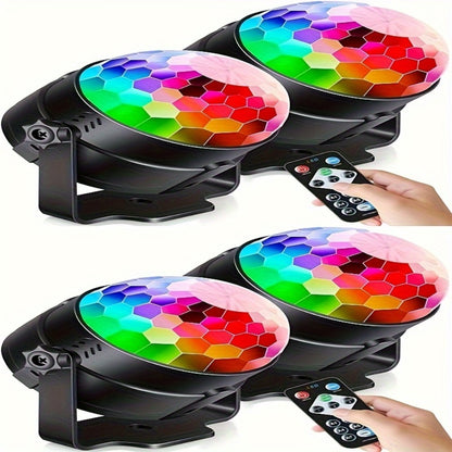 Party Lights Disco Ball Strobe Light Remote Control DJ Lighting Music Sync Rotating Effect for Home Room Dance Birthday Wedding Halloween Christmas Party Decorations 2pcs or 4pcs