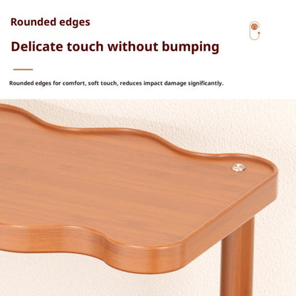 Ladder Cup Holder Rack 2-3 Tier Wave Style | Countertop Organizer for Coffee Mugs Teacups Water Glasses | Kitchen Counter Dining Table Entryway Dessert Display Shelf Brown