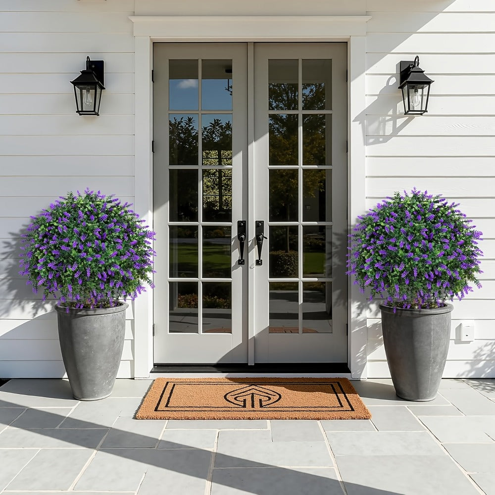Artificial Topiary Ball Trees for Outdoor & Indoor Decor – UV Resistant Faux Lavender, Azalea & Pansy Shrubs with Ground Spike – Evergreen Fake Plants for Front Porch, Garden & Backyard (Single & 2 Pack)