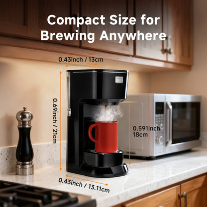 Coffee Maker One-Button Compact Specialty Coffee Machine – Fast Home Brewing, Space-Saving Countertop Design, Barista-Style Results, Available in Black & White
