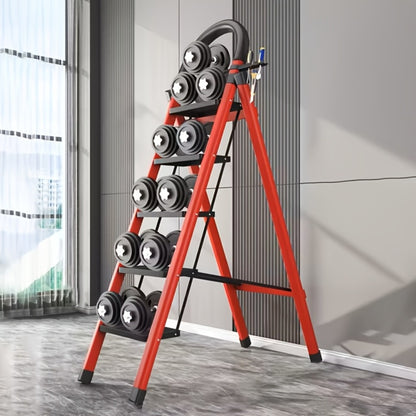 Folding Step Stool 5 Step 500 LBS Anti-Slip – No Assembly, One-Hand Fold, Soft Grip Handle, Wide Pedals, Auto Safety Lock, Portable Lightweight Ladder for Home, Kitchen, Bedroom & Industrial Use