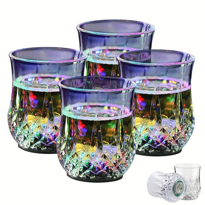 Light Up Cups 12 Pack – LED Luminous Sensor Glasses That Glow When Liquid Is Poured – 7-Color Gradient Flash Crystal Tumbler for Bar, KTV & Party – 6.76 Oz Cool Novelty Drinkware Gift