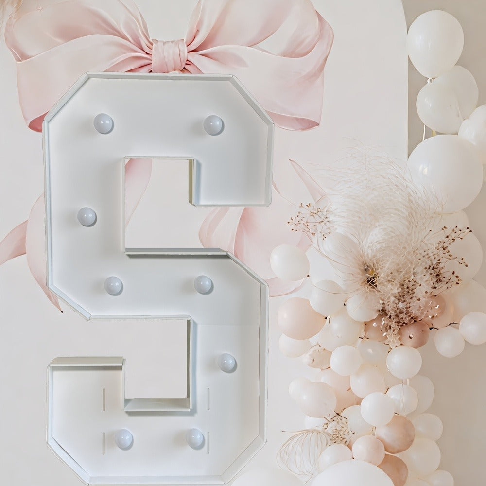 Marquee Letter Lights Warm White LED - 3FT Light Up Letters A-Z for Birthday, Anniversary, Wedding & Party Decor, Battery Powered KT Board Lighted Alphabet Signs for Wall & Indoor Display