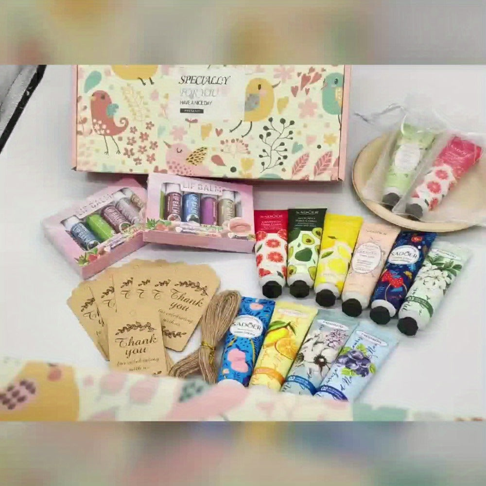 24pcs Bulk Lip Balm & Hand Cream Gift Set – Party Favors, Wedding & Thank You Gifts for Guests