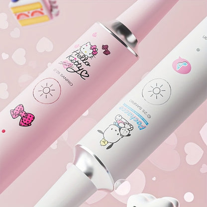 Sanrio Electric Toothbrush Hello Kitty & Pochacco - 4 Cleaning Modes, 4 Intensity Levels, 3 Replacement Brush Heads, 2-Minute Smart Timer, Cute Design Gift for Girls, Birthday, Graduation, Christmas