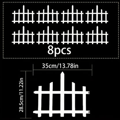 Solar Fence Lights Outdoor 8-Pack with Remote Control - Waterproof LED White Picket Fence Border Lights Solar Powered, Colorful & Warm Light Options for Garden Yard Tree Pet Barrier Christmas Decoration