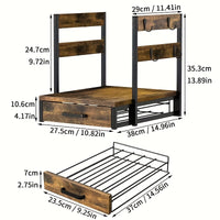 Single-tier coffee rack plus mug rack