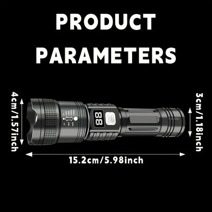 Rechargeable LED Flashlight Set 4pcs - Super Bright Zoomable Tactical Flashlight with USB Charging, IP65 Waterproof, Long Range High-Power Work Light for Camping, Hiking, Emergency & Outdoor Survival