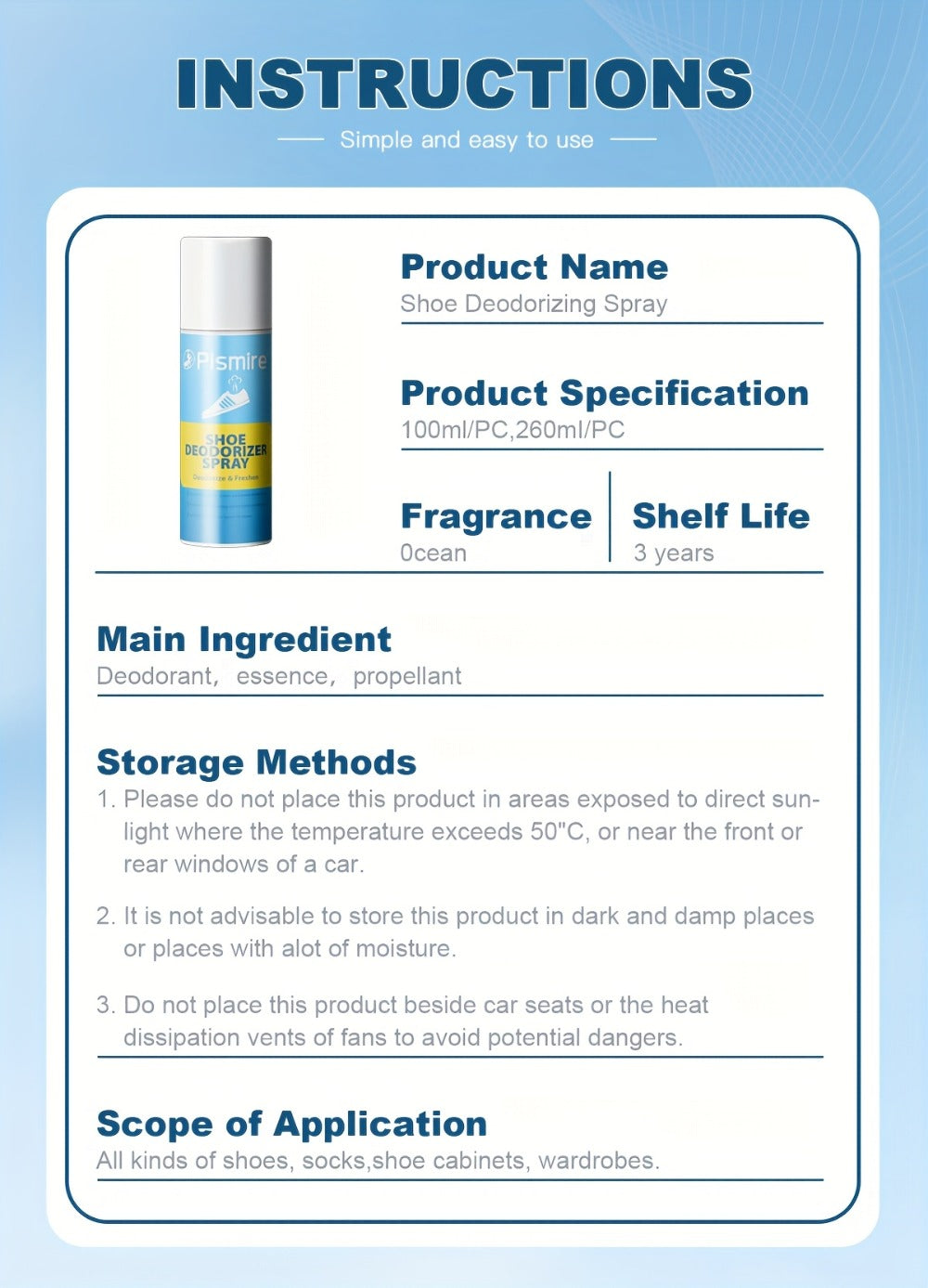 Foot Deodorant Spray 8.79oz – Powerful 24-Hour Odor Eliminator for Shoes, Clothing & Body, Long-Lasting Freshness for Athletes, Women & Daily Use