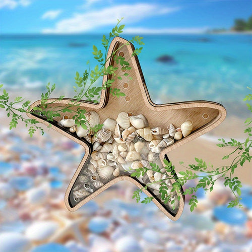 Wooden Starfish Tray – Ocean-Themed Organizer Dish for Desk & Dresser, Display Crystals Shells Agates, Nautical Home Decor, Thoughtful Beach House Gift for Holiday Season
