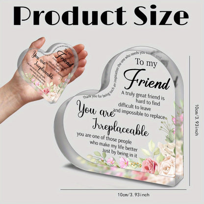 Sunflower Acrylic Friendship Gift for Women – Bestie Birthday Christmas Thank You Present Unbiological Sister BFF Keepsake