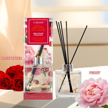 Reed Diffuser Set 4oz - Aromatherapy Home Fragrance Sticks with Essential Oil Scents, Long Lasting Air Freshener for Bedroom, Living Room, Bathroom, Office & Hotel Decor