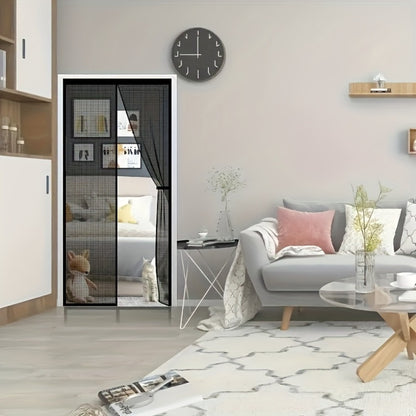 Magnetic Screen Door with Heavy Duty Metal Frame – Self-Closing Mesh Door Curtain, Insect-Proof Bug Screen with Frame Shackle, Easy Install for Indoor & Outdoor Doorways, Pet & Kid Friendly