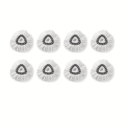 Microfiber Spin Mop Replacement Heads 8 Pack, 360° Universal Mop Refills for Standard Spin Mop Buckets, Machine Washable Reusable Mop Pads for Hardwood, Tile, Laminate & Marble Floors – Round & Triangle