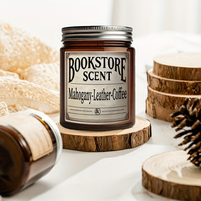 Scented Soy Candle Bookstore Aroma - Long Burning Book Lover Candle Gift for Home Decor, Relaxation, Mother's Day & Teacher Appreciation