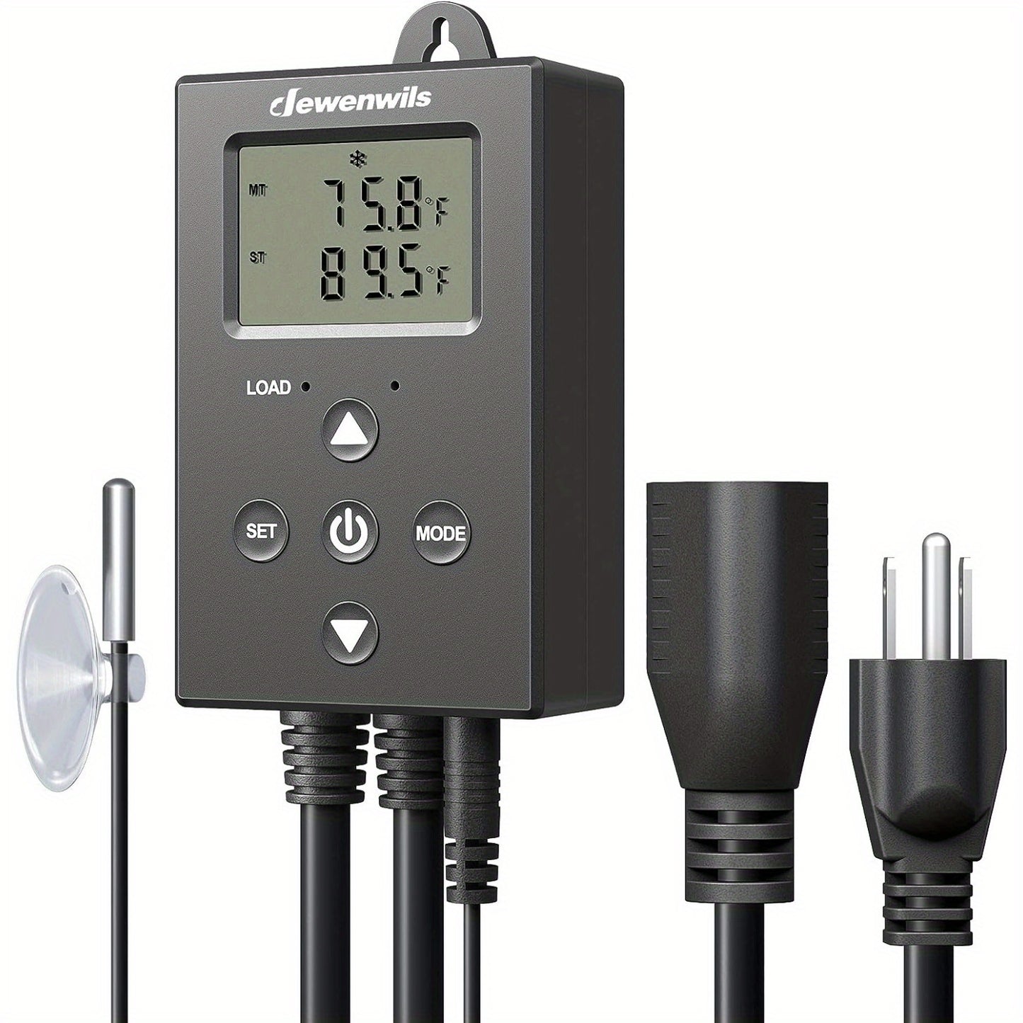 Digital Temperature Controller Thermostat Outlet Heating Cooling Mode 14°F-140°F LCD Display Buzzer Alarm 120V 10A 1200W for Freezer Greenhouse Reptile Aquarium Incubator Home Brewing