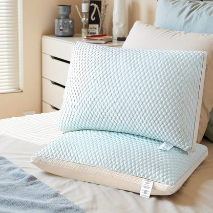 Cooling Bed Pillows 2-Pack – Neck Support for Side, Back & Stomach Sleepers | Machine Washable | Soft Polyester Fill | Perfect for Bed, Sofa & Dorm
