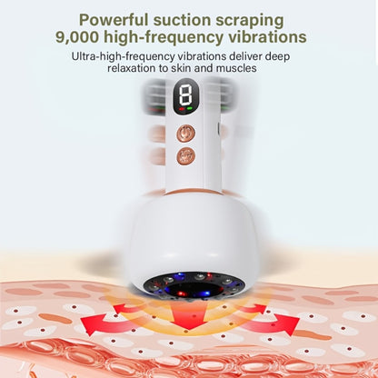 Vacuum Cupping Massager USB Rechargeable Scraping Massage Device Intelligent Suction Cup with 1200mAh Battery for Neck Shoulder Back Pain Relief Home Use