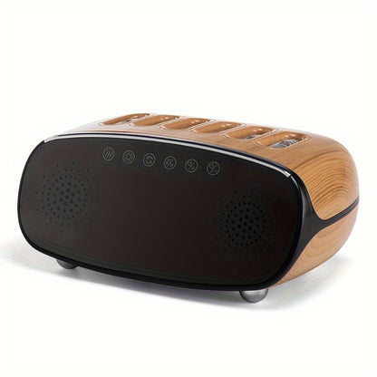 Humidifier with Bluetooth Speaker, LED Display & Alarm Clock - High Mist Output, Remote Control, Wood Grain Cool Mist Humidifier for Bedroom, Living Room & Home Office Decor