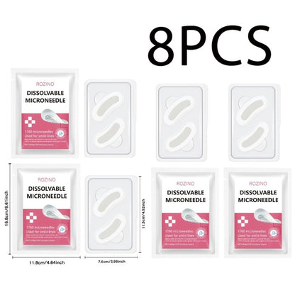 Microneedle Patches Hyaluronic Acid Niacinamide Dissolving Face Patches for Forehead Smile Lines Eye Area Deep Moisturizing Skin Smoothing Brightening Treatment 8pcs