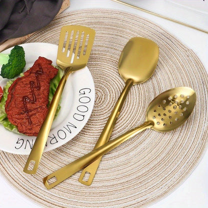 6 Piece Korean Style Stainless Steel Kitchen Utensil Set Cooking Spoons Spatula Ladle Strainer Hot Pot Clips for Cooking Buffet Restaurant