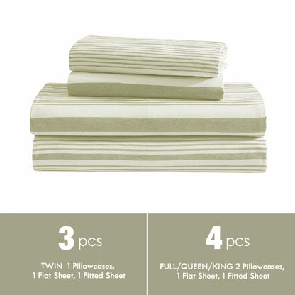 Bed Sheet Set Deep Pocket Soft Microfiber - Fitted Sheet Flat Sheet & Pillowcases Twin Full Queen King - Cooling Breathable Fade Resistant Sheets for Daily Use Dorms Guest Rooms