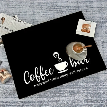 Coffee Bar Mat & Dish Drying Mat – Bohemian Absorbent Kitchen Counter Mat for Coffee Machine, Espresso Station & Countertop