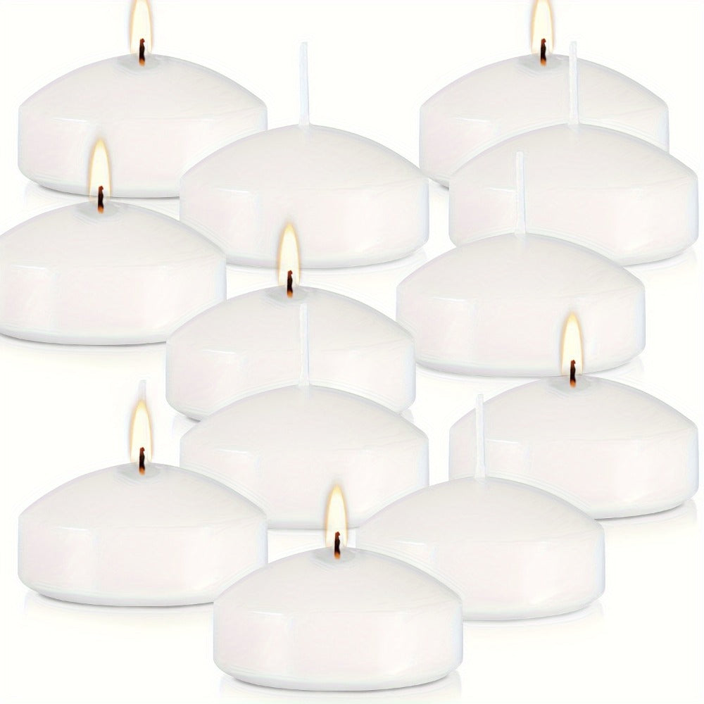 Floating Candles 2 Inch – 50 Pack White Paraffin Wax Candles for Wedding, Birthday, Valentine's Day, Halloween & Christmas Table Centerpiece Decor