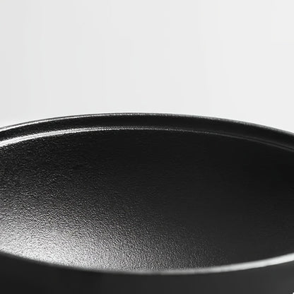 Cast Iron Wok Skillet Non-Stick Deep Stir Fry Pan with Dual Handles - Heavy Duty Uncoated Traditional Cooking Pot Multi-Size 9.84 10.62 11.81 12.59 Inch for Home Outdoor Grilling Baking