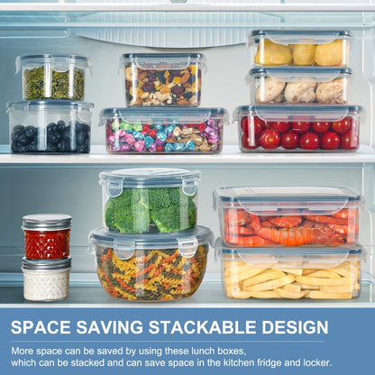 Airtight Food Storage Container Set 16/28/48 Pcs with Secure Lids, Sealed Plastic Containers for Pantry Organization, Kitchen, Travel & Outdoor Picnics – Includes Labels & Markers