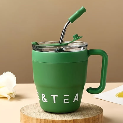 Insulated Stainless Steel Tumbler with Straw & Lid - 16oz Double Wall Vacuum BPA-Free Travel Mug for Hot & Cold Drinks
