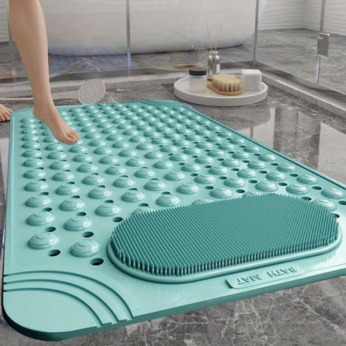 Non-Slip Bath Mat with Massage Buttons - PVC Shower Mat with Polka Dot Pattern, 0.35" Thick Rectangular Bathroom Safety Mat | Anti-Slip Bathtub Mat for Shower, Tub & Bathroom Floor | Multiple Colors