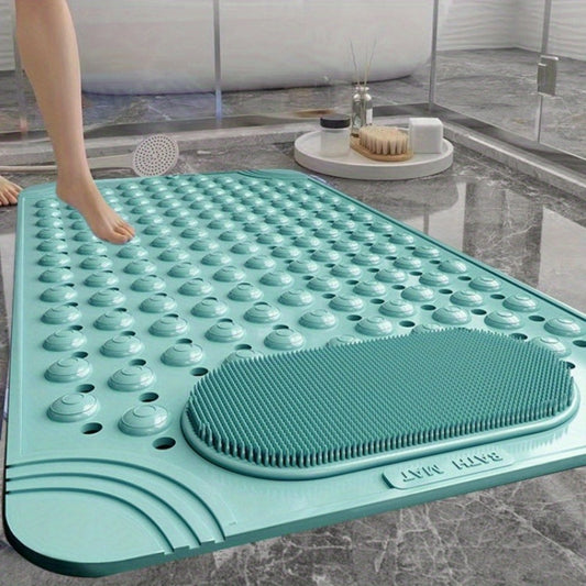 Non-Slip Bath Mat with Massage Buttons - PVC Shower Mat with Polka Dot Pattern, 0.35" Thick Rectangular Bathroom Safety Mat | Anti-Slip Bathtub Mat for Shower, Tub & Bathroom Floor | Multiple Colors