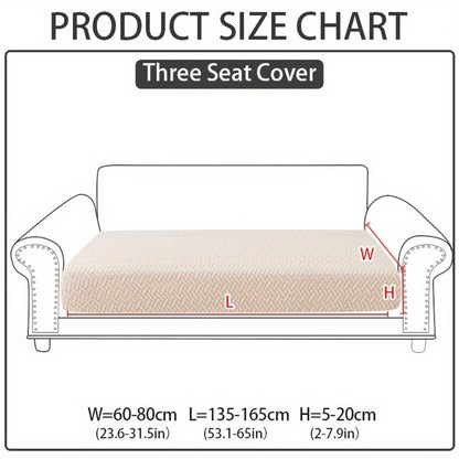 Jacquard Stretch Sofa Cover Non-Slip | Elastic Wear-Resistant Couch Slipcover, Polyester Jacquard Fabric, 1 to 4 Seat Sectional L-Shape, Armrest Backrest, Machine Washable