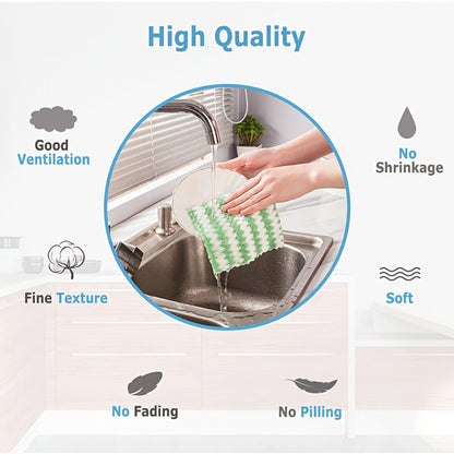Microfiber Cleaning Cloths 18 Pack Ultra-Fine Fiber Reusable Dishwashing Cloths Knit Texture Multi-Color Assorted for Home Kitchen Dish Washing Counter Wiping Modern Style Cleaning Set