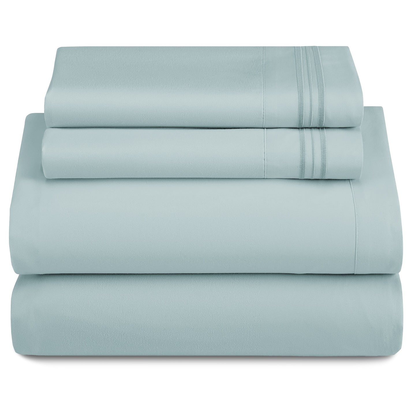 Bed Sheets Set 4-Piece Microfiber 1800 Series Deep Pocket Fitted Sheet Flat Sheet Pillowcases Soft Breathable Wrinkle Fade Resistant Twin Full Queen King Cal King 20 Colors