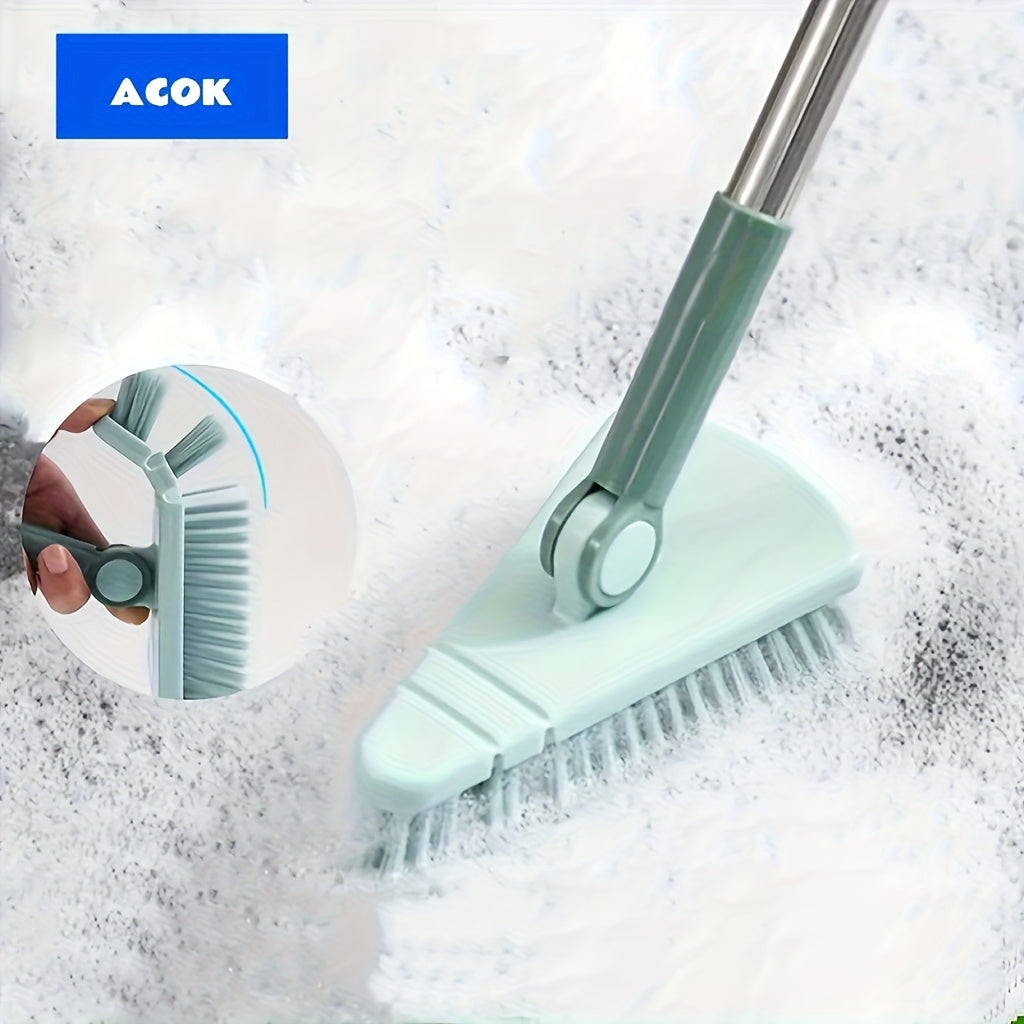 Long Handle Scrub Brush 37.4 Inch, Detachable Floor Scrubber with Hard Bristles for Cleaning Shower, Bathtub, Tile, Bathroom, Kitchen, Balcony & Walls – Stiff Bristle Deck Brush for All Seasons