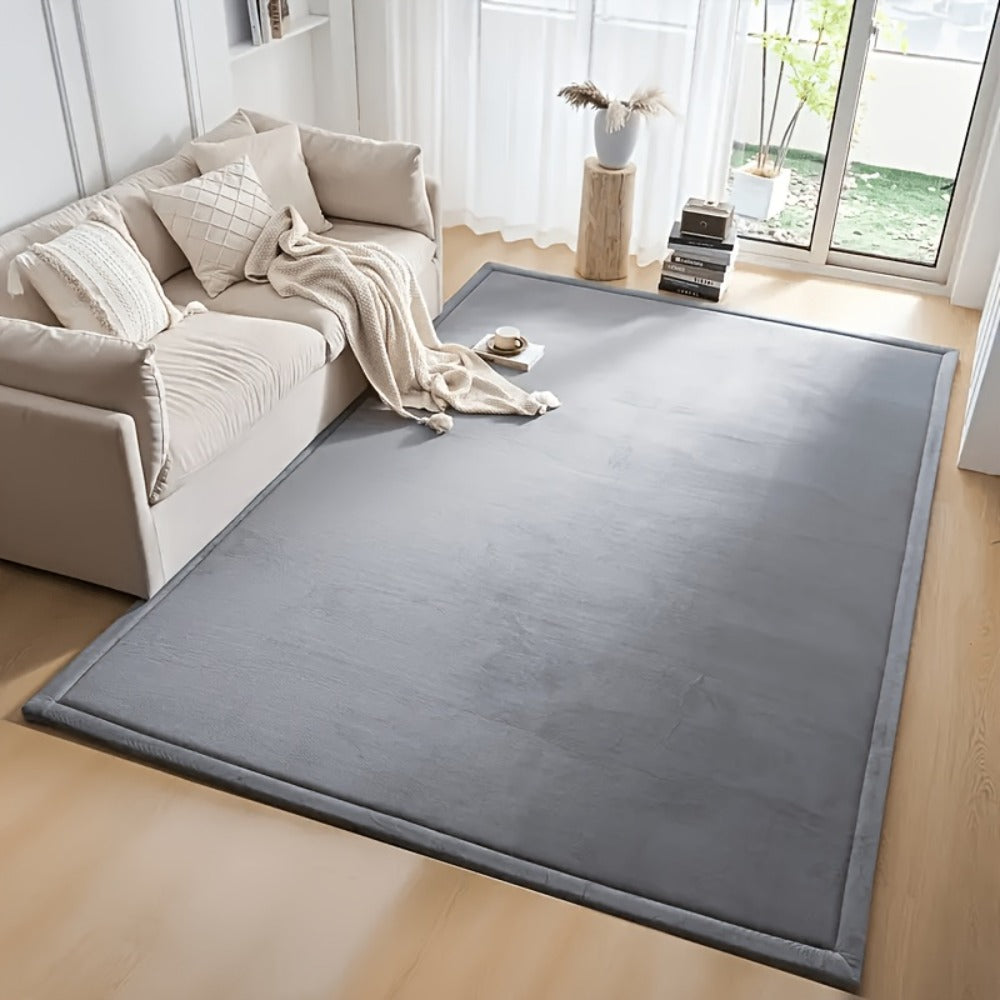 Memory Foam Area Rug Tatami Mat Non-Slip Coral Velvet Floor Mat for Living Room Bedroom Kids Playroom Yoga — Multiple Sizes & Colors