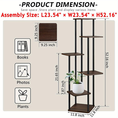 Plant Stand Indoor Multi Tier Corner Metal Flower Stand Tall Plant Shelf for Living Room Bedroom Patio Garden Balcony 5 Tier 7 Tier 9 Tier Black White Black Oak Utility Rack