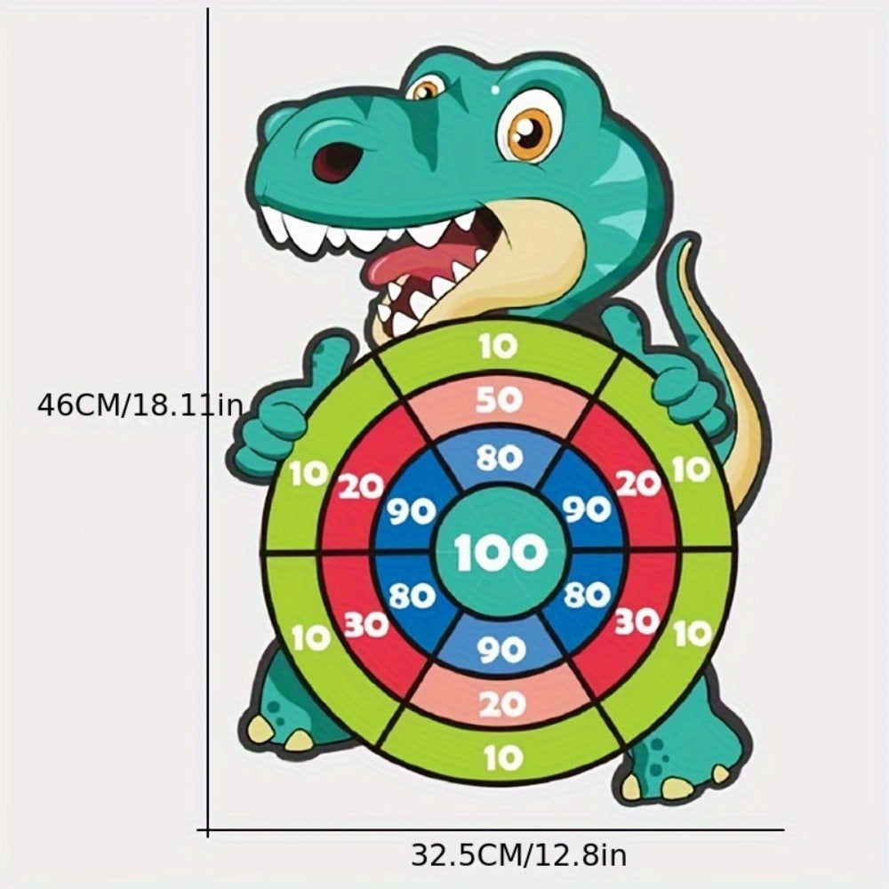 Dinosaur Sticky Target Ball Set with Blue Bow – Multiple Game Modes, Party Favor for Kids, Safe & Durable Fun Toy Gift for Her & Him