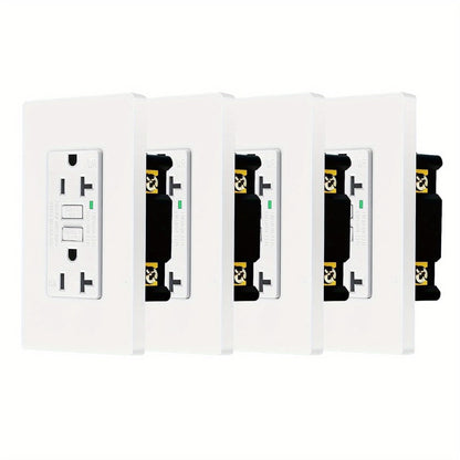 GFCI Outlet 20 Amp Tamper Resistant WR Weather Resistant with Wall Plate ETL Listed LED Indicator Test Reset Button Ground Fault Circuit Interrupter for Bathroom Kitchen Garage 2 4 6 10 20 Pack Black White