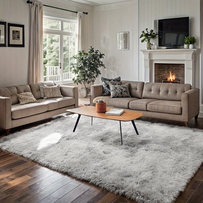 Fluffy Area Rug 6x9 - Super Soft Plush Shag Rug for Living Room & Bedroom, Non-Slip Machine Washable Floor Rug | Tie Dye Modern Home Decor Carpet, Large Fuzzy Rug for Room Decor