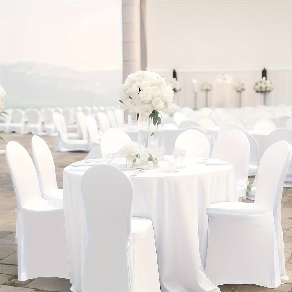 Spandex Chair Covers Bulk, Elastic Stretch Universal Fit Banquet Chair Protectors — Machine Washable Wedding Chair Covers for Weddings, Parties, Banquets & Events | Black & White | 30-150 Pack