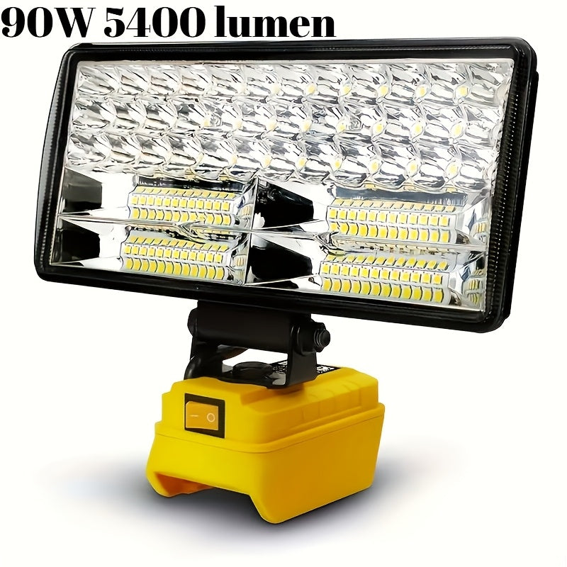 Cordless LED Work Light for DeWalt 20V Battery – 30W/90W 1800/5400 Lumen LED Floodlight | Battery Powered Work Light for Automotive Repair, Construction Site & Emergency Lighting | Battery Not Included