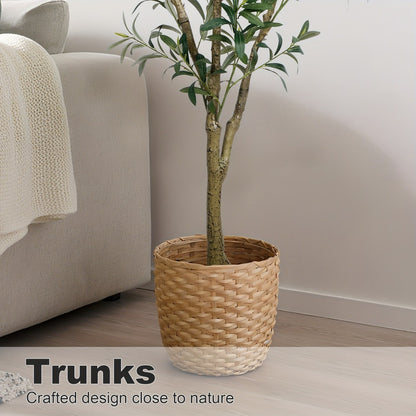 Artificial Olive Tree Indoor Tall Faux Potted Plant with Lifelike Leaves and Fruits for Living Room Office Bedroom Porch Home Decor Housewarming Gift 5FT 6FT 7FT