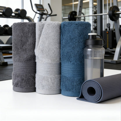 Bath Towel Set of 3 Microfiber Quick Dry 400 GSM Soft Absorbent Bathroom Towels Coastal Pattern Spa Gym Home — Luxury 3-Pack for Adults